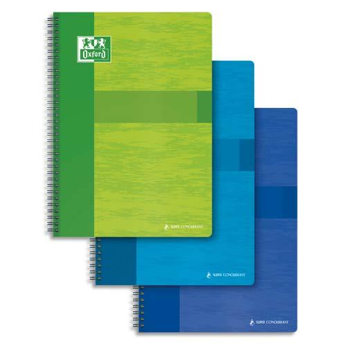 [372149] OXFORD Cahier Color Life spiralé 100 pages grands carreaux Seyès 24x32cm. Couverture carte