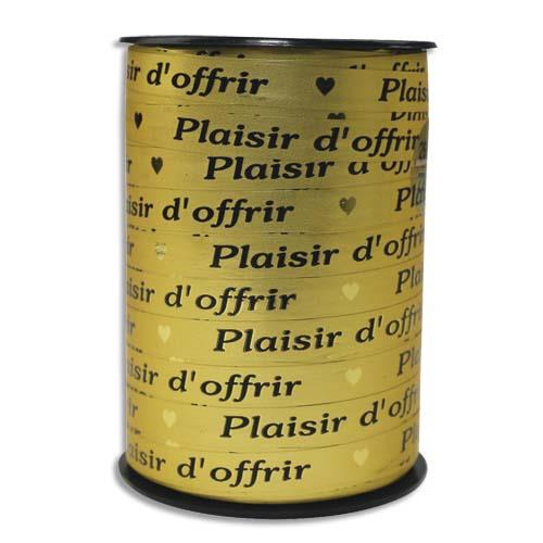 [372921] CLAIREFONTAINE Bobine bolduc de comptoir 225x1cm. Coloris Or Plaisir d'offrir Noir
