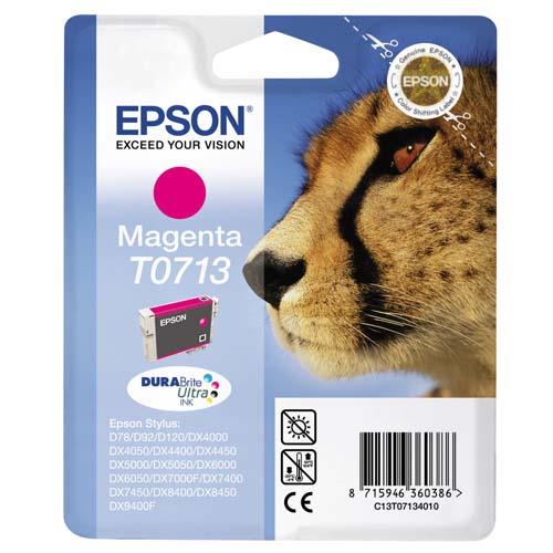 [377070] EPSON Cartouche Jet d'Encre DURABrite Ultra Magenta ''Guépard'' (T0713) - C13T07134012 (dont eco-taxe de 0,01 €)
