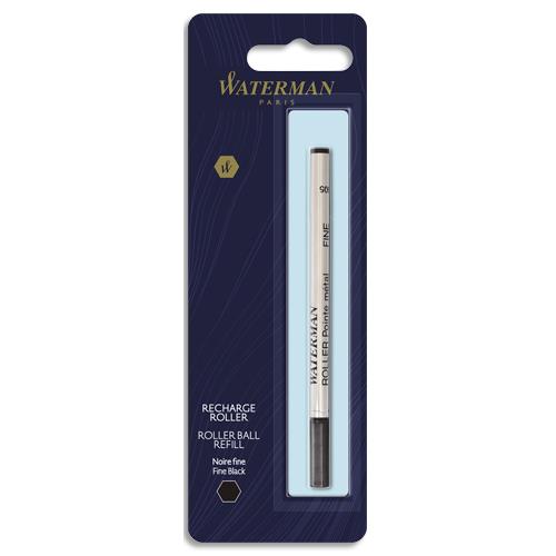 [380229] WATERMAN Recharge pour roller pointe fine encre Noire. En blister.