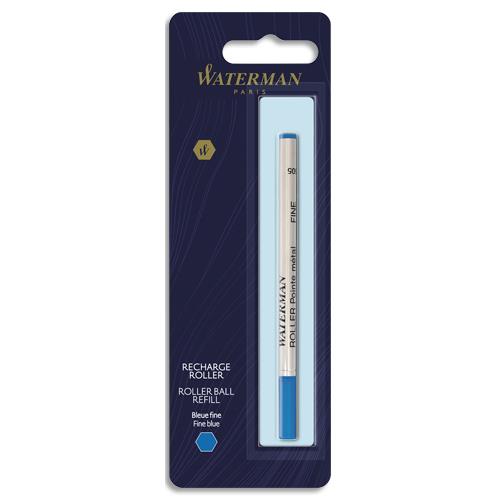 [380231] WATERMAN Recharge pour roller pointe fine encre Bleue. En blister.