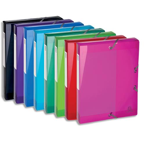 [380965] EXACOMPTA Boîte classement Iderama PP 5/10e, dos 40mm. Coloris assortis