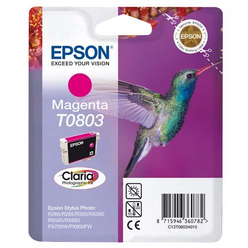 [381759] EPSON Cartouche Jet d'Encre Claria Magenta ''Colibri'' (T0803) - C13T08034011 (dont eco-taxe de 0,01 €)
