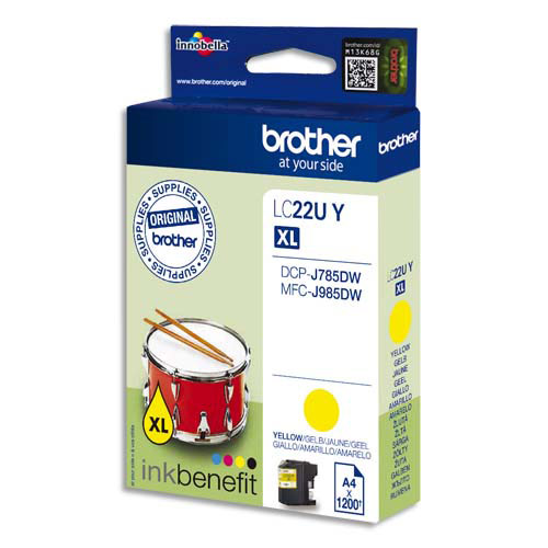 [381932] BROTHER Cartouche Jet d'encre LC22UY Jaune haute capacité (dont eco-taxe de 0,01 €)
