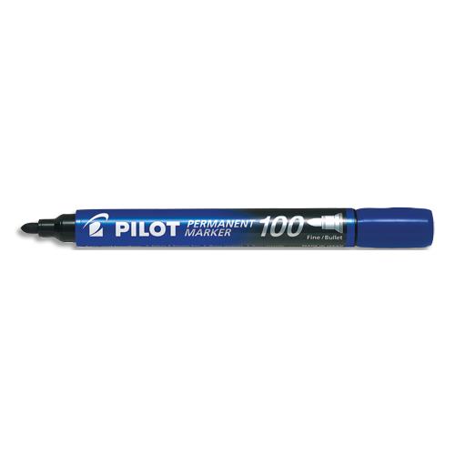[381971] PILOT Marqueur permanent MARKER 100 pointe conique fine encre Bleu