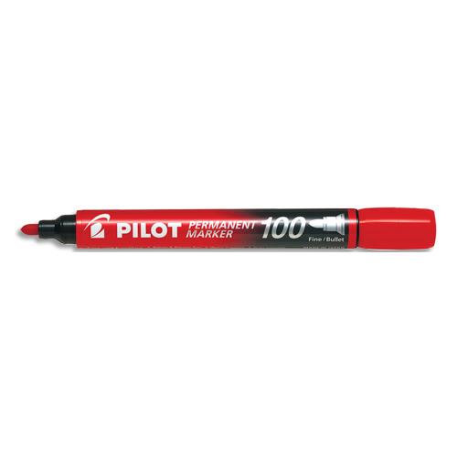 [381974] PILOT Marqueur permanent MARKER 100 pointe conique fine encre Rouge