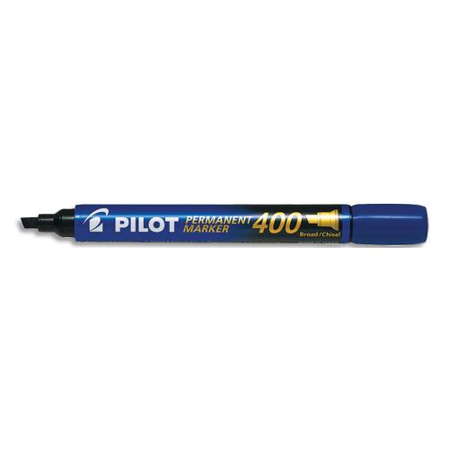 [381977] PILOT Marqueur permanent MARKER 400 pointe biseautée large encre Bleu