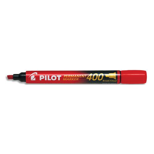 [381978] PILOT Marqueur permanent MARKER 400 pointe biseautée large encre Rouge