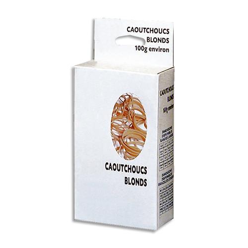 [382129] WONDAY Boîte distributrice de 100g d'élastique en caoutchouc blond large 70 x 5 mm