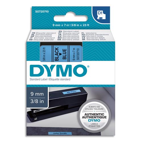 [382617] DYMO Ruban D1 Noir/Bleu 9MMX7M pour 1000/1000+/2000/3500/4500/5000/5507