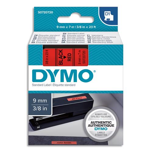 [382625] DYMO Ruban D1 Noir/Rouge 9MMX7M pour 1000/1000+/2000/3500/4500/5000/5508