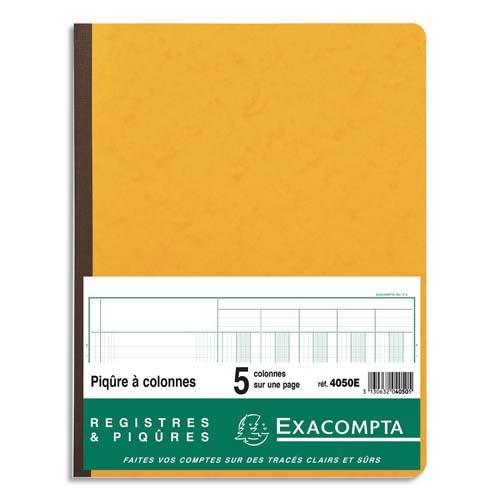[383120] EXACOMPTA Piqûre 32x25cm 5 colonnes sur 1 page 31 lignes 80 pages