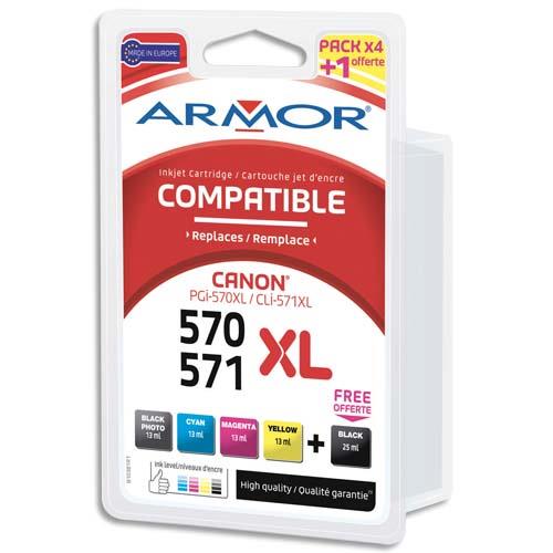 [383642] ARMOR Pack 5 comp canon pgi570 cli571xl bpbcmy b10381r1 (dont eco-taxe de 0,10 €)