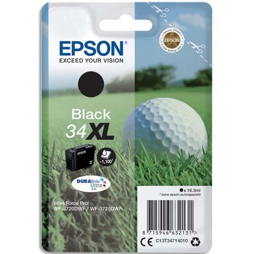 [383684] EPSON Cartouche Jet d'Encre DURABrite Ultra Black XL ''Balle de Golf'' 34 (T3471) - C13T34714010 (dont eco-taxe de 0,01 €)