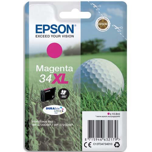 [383686] EPSON Cartouche Jet d'Encre DURABrite Ultra Magenta XL ''Balle de Golf'' 34 (T3473) - C13T34734010 (dont eco-taxe de 0,01 €)