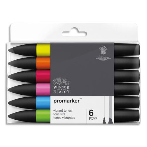 [383835] WINSOR & NEWTON Set de 6 feutres promarker tons vibrants