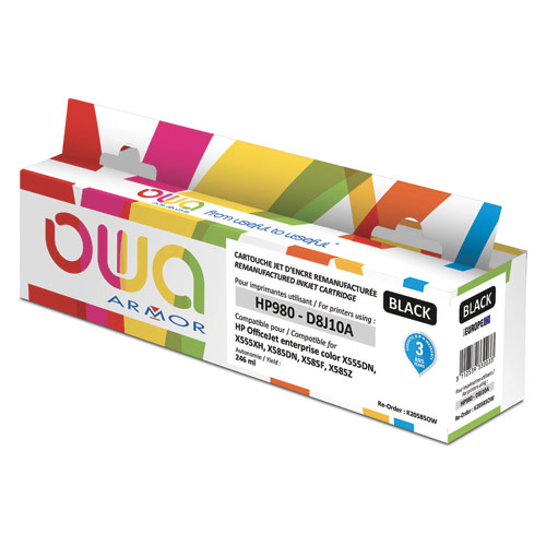 [384095] OWA Cartouche Jet d'encre reman pour HP 980 Noir D8J10A K20585OW (dont eco-taxe de 0,02 €)