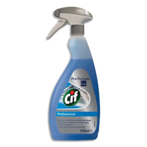 [384517] CIF PROFESSIONAL Spray 750 ml Nettoyant vitres et multi-surfaces sans parfum Pro Formula