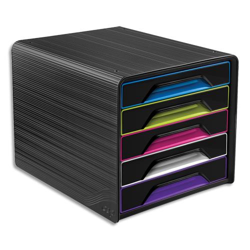 [384679] CEP Module de classement SMOOVE Noir multicolore, 5 étages, format 24 x 32 cm, L36 x H27,1 x P28,8 cm