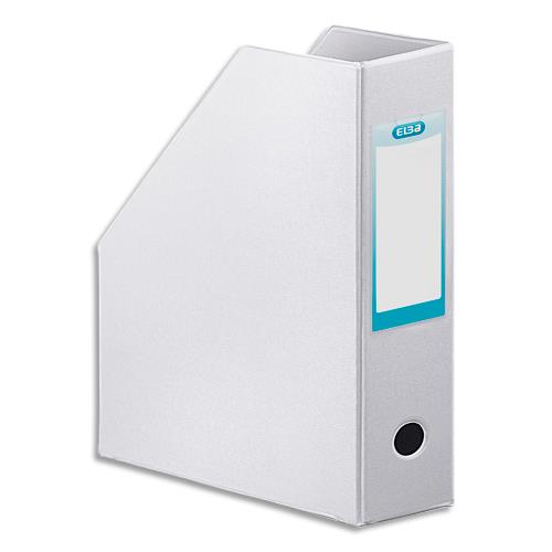 [384742] OXFORD Porte-revues en PVC soudé, dos de 10 cm 32x24cm, livré à plat. Coloris Blanc