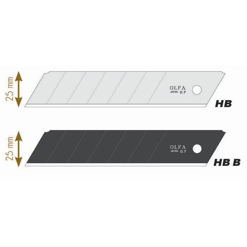 [384946] OLFA Recharge de 5 lames HB-5B en acier inoxydable, lame sécable, pour cutter XH-1 - Largeur 25 mm
