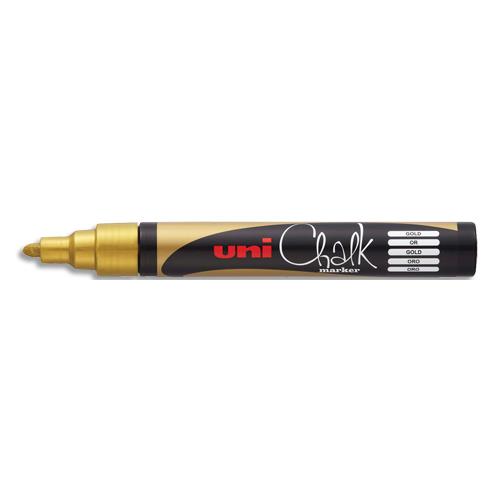[385080] UNI-BALL Marqueur craie CHALK MARKER, pointe ogive moyenne Or