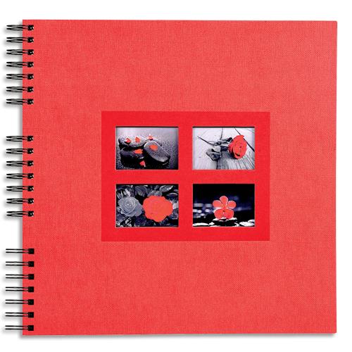 [385097] EXACOMPTA Album photos à spirales PASSION. Capacité 360 photos, pages Noires. 32x32 cm, coloris Rouge