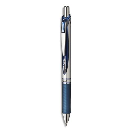 [385131] PENTEL Stylo à bille energel rétractable 0,7 mm. Encre à pigment infalsifiable Bleu marine.
