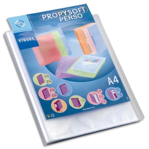 [086786] VIQUEL Protège-documents personnalisable 80 vues, 40 pochettes PROPYSOFT incolore