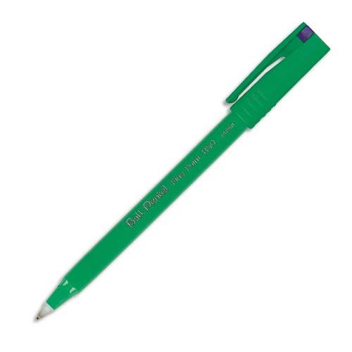 [019501] PENTEL Stylo feutre à bille pointe plastique 0,8 mm encre Bleue corps plastique Vert R 50