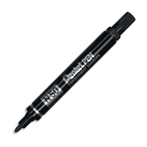 [019692] PENTEL Marqueur permanent pointe ogive corps métal encre Noire indélébile N50