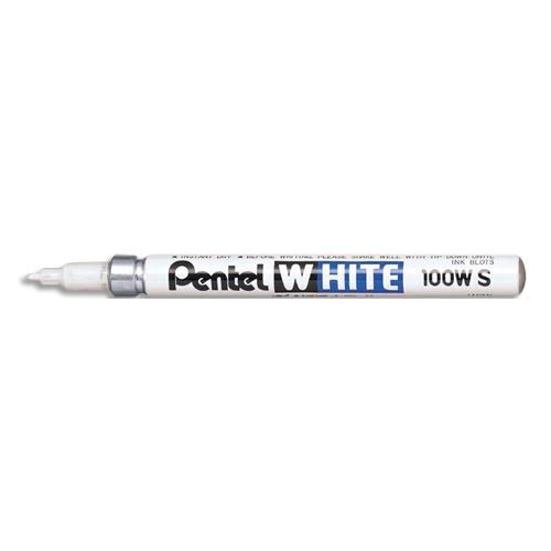 [019781] PENTEL Marqueur peinture pointe ogive fine corps métal coloris Blanc WHITE 100WS