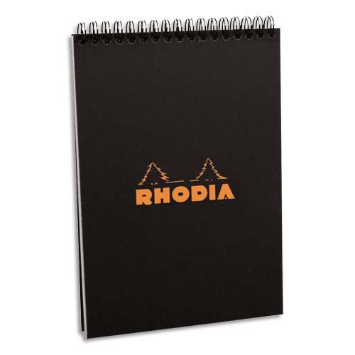 [110420] RHODIA Bloc reliure intégrale en-tête couverture Noire n°16 format 14.8x21cm réglure 5x5