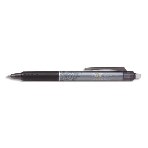 [434390] PILOT Roller FriXion Clicker pointe fine rétractable 0,5 mm. Encre thermosensible effaçable Noire