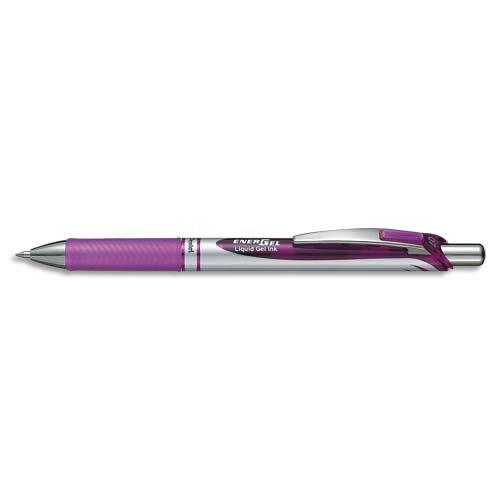 [125558] PENTEL Roller à encre gel ENERGEL RT rétractable pointe moyenne coloris Violet BL77-V