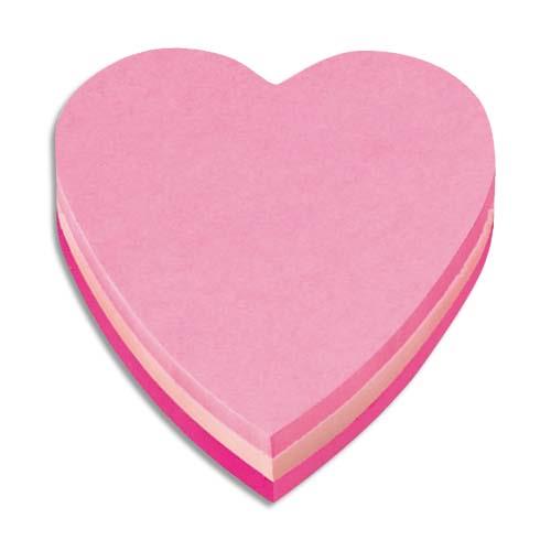 [444669] POST-IT Bloc repositionnable 225 feuilles forme coeur 2007H