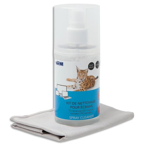 [445119] APM Spray nettoyant écran 200ml + microfibre 25x25cm 600114