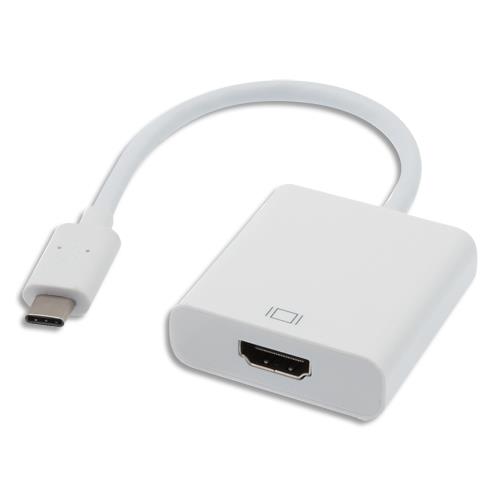 [445143] APM Adaptateur USB 3.1 Type-C Mâle / HDMI Femelle 15cm Blanc 590478 (dont eco-taxe de 0,02 €)