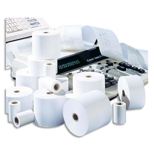 [445213] EXACOMPTA Bobine caisse et calc 57 x 70 x 12 mm, 45 mètres, papier 1 pli offset extra-Blanc 60g FSC
