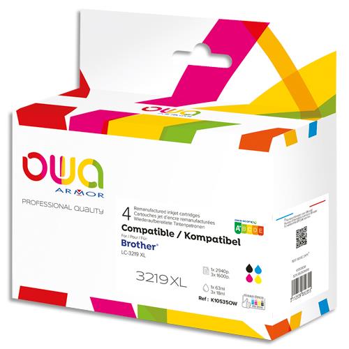 [445340] OWA P/4 Cartouche jet d'encre compatible LC3219XL K10535OW (dont eco-taxe de 0,02 €)