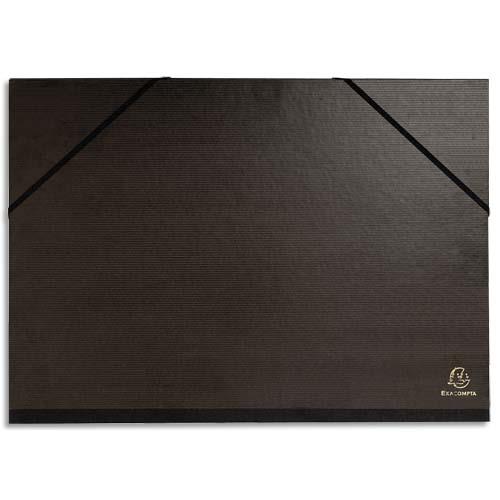 [446251] EXACOMPTA Carton à dessin avec élastiques vergé kraft Noir 45x32cm Noir