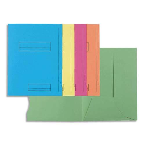 [447568] EXACOMPTA Paquet de 50 chemises pré-imprimés 2 rabats SUPER 250 en carte 210 grammes coloris assortis