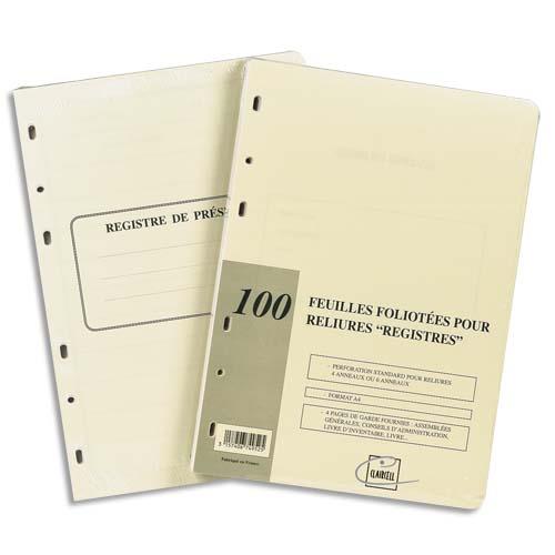 [449924] EXACOMPTA Recharge universelle 100 feuilles foliotées, perforation 6 trous