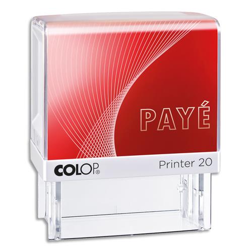 [450298] COLOP Timbre formule PAYE - Printer 20 L à encrage automatique Rouge. Dim.empreinte 14x38mm
