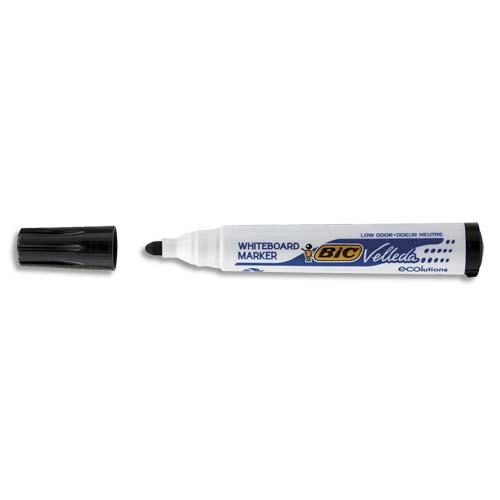 [452078] BIC Velleda 1701 ECOlutions Feutres pour Tableau Blanc Effaçables à Sec à Pointe Conique Moyenne - Noir