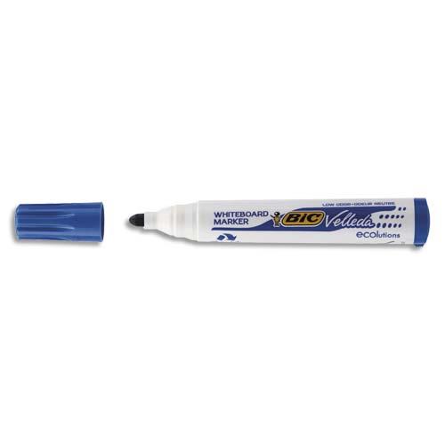 [452086] BIC Velleda 1701 ECOlutions Feutres pour Tableau Blanc Effaçables à Sec à Pointe Conique Moyenne - Bleu