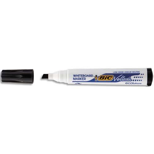[453014] BIC Velleda 1751 ECOlutions Feutres pour Tableau Blanc Effaçables à Sec à Pointe Moyenne Biseautée - Noir