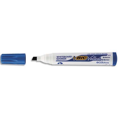 [453804] BIC Velleda 1751 ECOlutions Feutres pour Tableau Blanc Effaçables à Sec à Pointe Moyenne Biseautée - Bleu