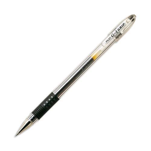[457199] PILOT Stylo à bille pointe fine encre gel Noire corps plastique avec grip caoutchouc et capuchon G1 GRIP