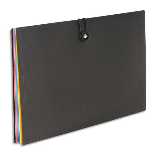 [458005] VIQUEL Trieur horizontal RAINBOW 8 compartiments en polypro 8/10, Noir intérieur multicolore